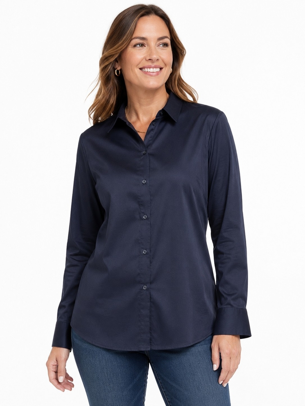 Apt 9 Dark Navy Button-Down Shirt NWT